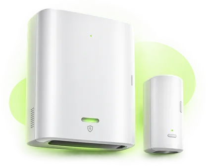 Wireless intruder alarm hub and door contact sensor